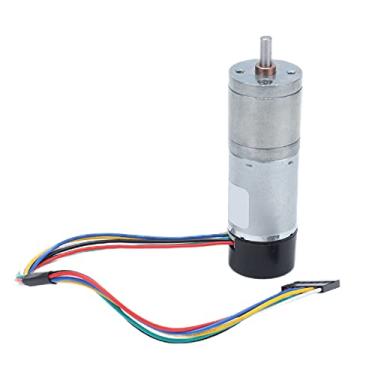 Imagem de Akozon Motor Redutor DC 25GA Com Codificador - Motor Redutor de Liga de Zinco para Robôs DIY, Fechaduras Elétricas e Dispositivos Inteligentes - à Prova de Poeira, Velocidade Ajustável, Alta (12 RPM)
