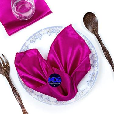 Imagem de Pacote com 100 lenços quadrados de cetim para casamento 30,48 x 30,48 cm para decoração de banquetes de casamento - Branco 100 Violate