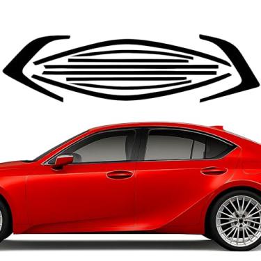 Imagem de MusTree Kit de envoltório de vinil com exclusão de cromo lateral adequado para Lexus IS300 IS350 IS500 2021 2022 2023 2024 com película blackout preta brilhante