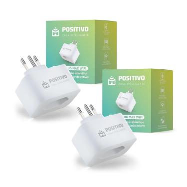 Imagem de Kit 2 Smart Plug Max Wi-Fi Positivo Casa Inteligente 16A 1600W 100/240V Conexão Wi-Fi