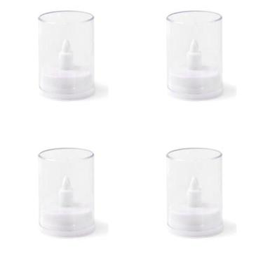 Imagem de Kit 4 Enfeite de Natal Castiçal Elevado 1 Led Branca 5.3x7cm - Wincy N