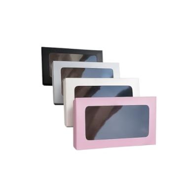 Imagem de Kit Caixas de Presente com Visor e Papel de Seda 27x16x7cm ideal para festas, presentes personalizados, lembrancinhas visual elegante e exposição clara do item(20,Rosa)