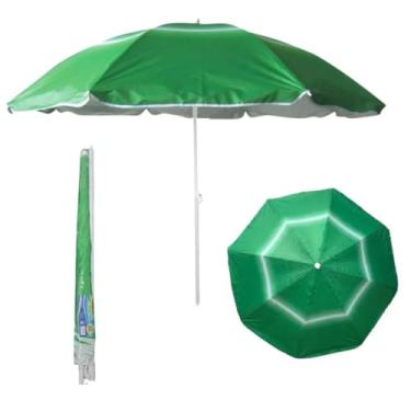 Imagem de Guarda-sol Gigante 1,90m Metros Piscina Praia Pesca (Verde listrado)