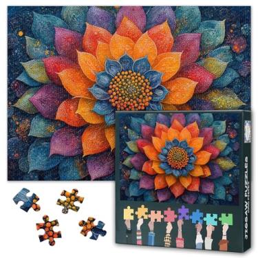 Imagem de 1000 Piece Jigsaw Puzzle for Adults – Colorful Mandala Patterns, Large 20x27 Inches Adult Puzzles Vibrant Floral Tones Theme, Relaxing Mindfulness Game, Gift for Puzzle & Mandala Lovers