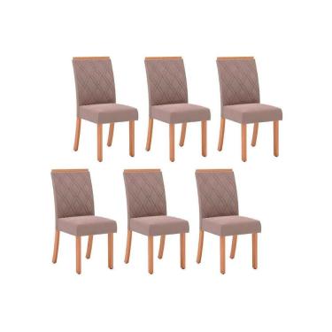 Imagem de Cadeira De Cozinha Vita Kit 6 Uni Nature-suede Light Bege - Henn