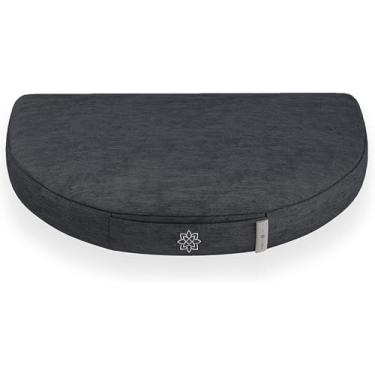 Imagem de Almofada de meditação compacta e moderna – Travesseiros de meditação para viagem para sentar no chão – Almofada de casco de trigo sarraceno preenchida com capa removível + alça de transporte