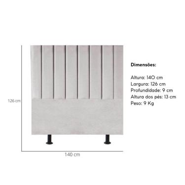 Imagem de Cabeceira Estofada Cama Box Casal 140 Cm Marina Veludo cinzaclaro