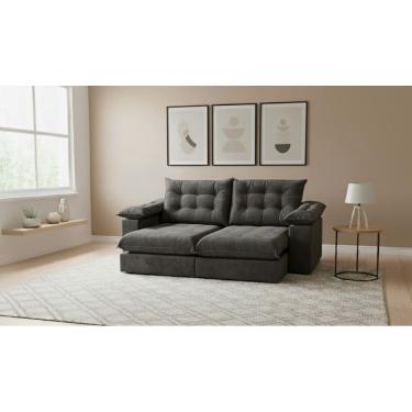 Imagem de Sofá Retrátil Reclinável 2,50m Viena Premium Molas Ensacadas