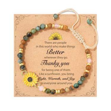 Imagem de Tarsus Presentes de girassol para mulheres, presente de positividade, força e sol, joia inspiradora pulseira de girassol para amigas irmã filha colega de trabalho..., average, Pedra, Sem Pedra