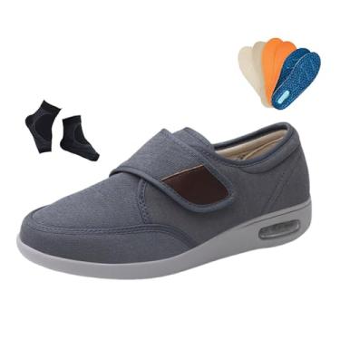 Imagem de Calçado Ortopédico Masculino Para Diabéticos, Calçado Ortopédico Para Idosos Alívio Da Dor Diabética E Pés Inchados, Hospital Respirável Ajustável Uso Externo, Idosos, Artrite, Edema(Gray,47 EU)