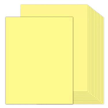 Imagem de 100 folhas de papelão amarelo 21 x 28 cm de espessura, papel para impressora Goefun de 36 kg para convites, menus, casamento, cartões DIY
