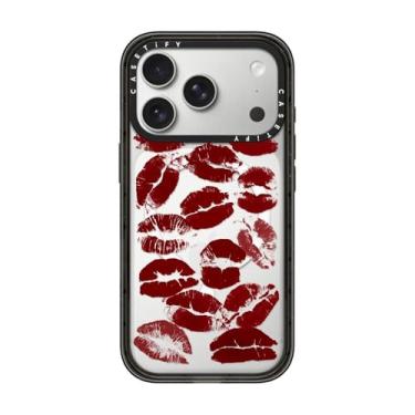 Imagem de CASETiFY Capa Impact para iPhone 17 Pro [fina/compatível com Magsafe/2,5 m. Proteção contra quedas de grau militar 4X] - Lábios quentes - Preto transparente