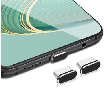 Imagem de TITACUTE Pacote com 2 plugues antipoeira USB tipo C, plugue de porta USB C, capa contra poeira com mini caixa de transporte, plugues de tampa contra poeira e porta USB C, protetores para Samsung S20 FE S21 S22 A53 Galaxy Z Flip 4 OnePlus 9 Pixel 6
