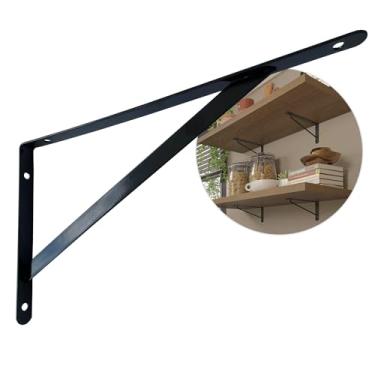 Imagem de Cantoneira Suporte de Prateleira Reforçada com Mão Francesa 30cm (Preto, 30cm)
