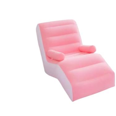 Imagem de Sofá Inflável Portátil com Braços e Apoio – Espaçoso, Confortável e Prático para Sala ou Descanso (ROSA)