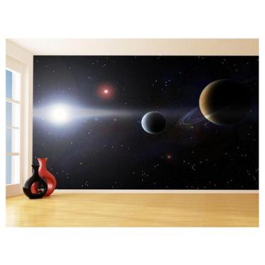 Imagem de Papel De Parede 3D Espaço Estrelas Planetas 3,5M Nsp164 - Você Decora