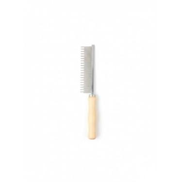 Imagem de Escova Pet Rasqueadeira com Cabo de Madeira ou Emborrachado Pente Desembaraçador 40 Dentes (Cabo de M)