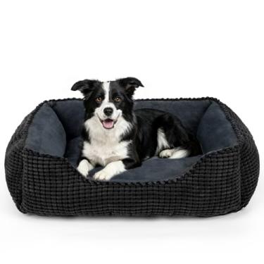 Imagem de MIXJOY Cama grande para cães grandes, médios e pequenos, cama ortopédica retangular lavável, cama macia e calmante para filhotes de cachorro para animais de estimação durável com fundo antiderrapante