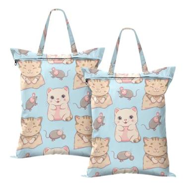 Imagem de SEHANY 2 peças de sacos grandes de lavanderia com alça, à prova d'água, bolsa de roupa para viagem e natação