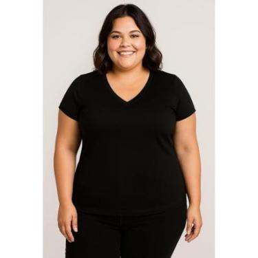 Imagem de Camisa Baby Look D Bell Outlet Fashion Plus Size Preta-Masculino