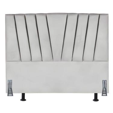 Imagem de Cabeceira Cama Box Queen 160 Cm Safira Em Corino Com Frame Cinza