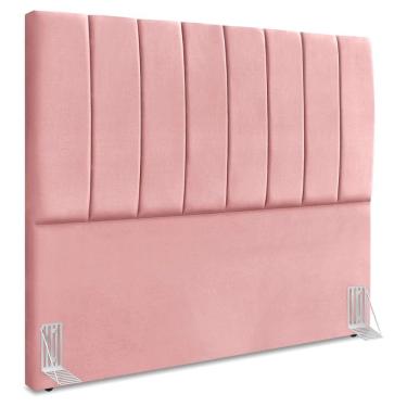 Imagem de Cabeceira Casal 140 Cm Com Frame Dalia Suede Rosa Artte Rosa