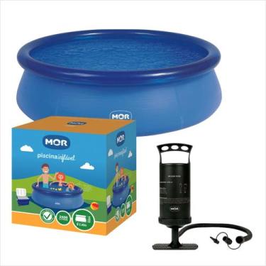 Imagem de Piscina Inflável Azul em PVC Mor Com Bomba de Ar Manual, 2400L