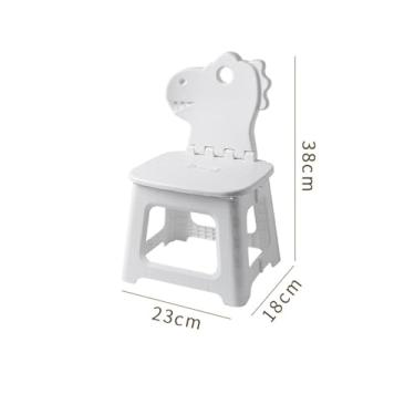 Imagem de Generic Banqueta Dobrável Banqueta Portátil Leve para Crianças, Dobrável Simples e Bonita para Decorações de Casa, Branca de Desenho Animado de Plástico para Crianças (Dinasour M)