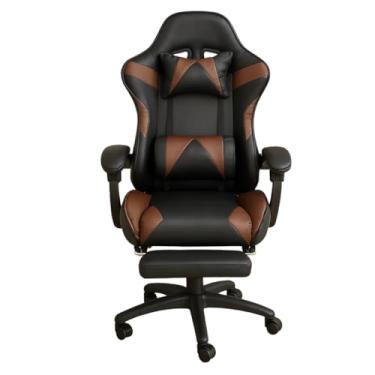 Imagem de Cadeira Gamer Reclinável, Base de Metal, Couro Sintético, Preto, Confortável