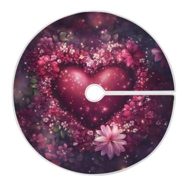 Imagem de Qilmy Saia de árvore de Natal coração amor dia dos namorados 90 cm, camurça árvore de Natal Skir adequada para decoração de armário em ambientes internos e externos, festas, escritórios, lojas