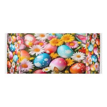 Imagem de Wassud Ovos coloridos e borboletas (2) capas de lavadora e secadora, protetor superior de lavadora com sacos de armazenamento, capa de geladeira à prova de poeira com bolsos para lavanderia doméstica