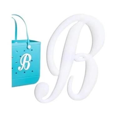 Imagem de Decoração De Letras Do Alfabeto 3D Brancas Para Bolsa De Mão Acessório