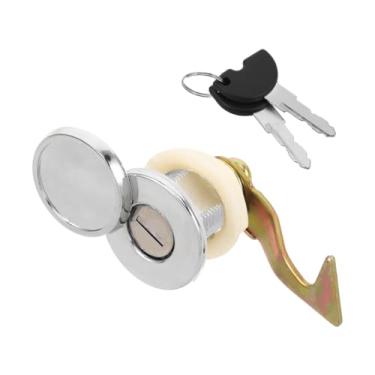 Imagem de Amosfun Trava de porta-malas e chaves de metal para motocicletas e scooters elétricas, design fácil de instalar, bloqueio de caixa traseira para armazenamento seguro
