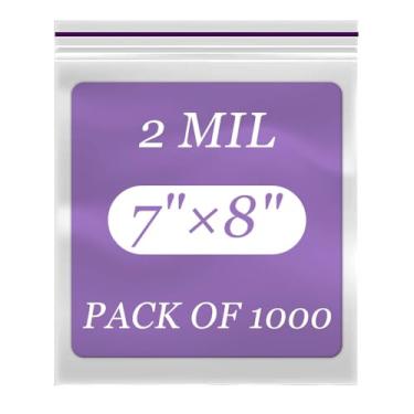 Imagem de Sacos transparentes com zíper de 18 x 20 cm, pacote de 1000 sacos plásticos resseláveis, duráveis, ideais para armazenamento de alimentos, freezer, lanches, despensa, joias, turismo, embalagem