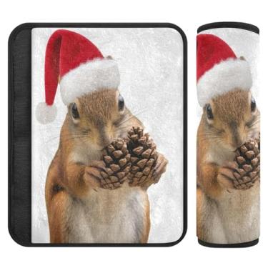 Imagem de Burbuja Capa de cinto de segurança de carro de esquilo fofo protetor de cinto de segurança de carro macio confortável para alça de ombro de assento, 1 par pequeno