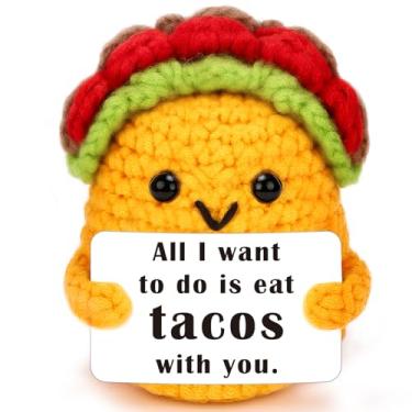Imagem de Mini Gifts for Him Her Couple Boyfriend Girlfriend Valentine's Day Anniversary Birthday Gift for Women Men Wife Husband Cute Long Distance Relationship Gifts for Couples Funny Handmade Crochet Taco