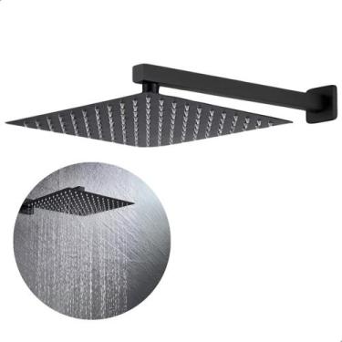Imagem de Ducha Chuveiro Quadrada Slim 30x30cm em Aço Inox para Banheiro e Área 