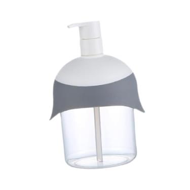 Imagem de MotiveTech Dispensador de sabonete líquido com bomba, frasco transparente e charmoso, espumador de banho, elegante recipiente para sabonete líquido para, Cinza