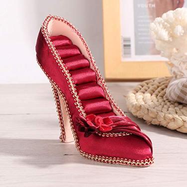 Imagem de Generic Resina Jóias Expositor Requintado Decoração para Casa Presente Colar Titular Ok Mão para Casamento Aniversário Ferro Borgonha (Salto alto Borgonha)