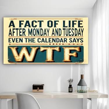 Imagem de Arte de parede em tela rústica de realidade semanal - Pôster sem moldura de 30 x 61 cm - Decoração de casa e escritório para sala de estar, quarto, cozinha e café