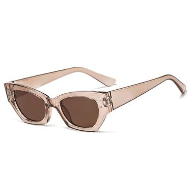 Imagem de Óculos de Sol Cat Eye Candy Colors Femininos Cinza Grosso Masculino UV400 para Esportes ao Ar Livre, Corrida e Ciclismo, Chá e Café