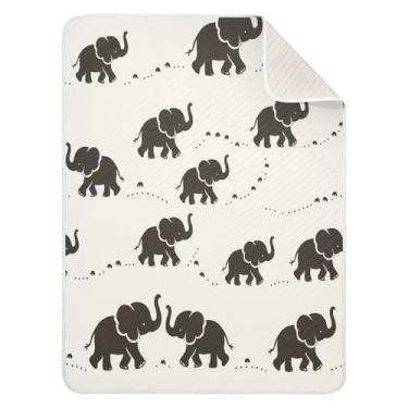 Imagem de Qilmy Cobertor de bebê Trunk Parade 76 x 101 cm, cobertor infantil de algodão macio para meninos e meninas, cobertor leve e quente para bebês e bebês recém-nascidos