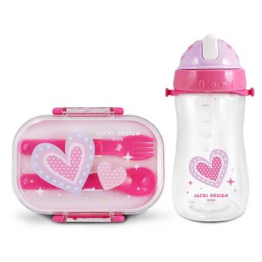 Imagem de Kit Pote Marmita 400ml E Garrafa 460ml Infantil Piccolino Pink