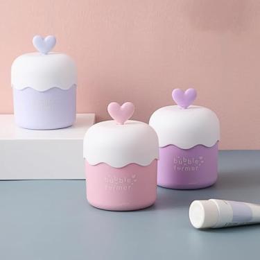Imagem de 1 copo de espuma portátil, espuma de bolha, copo de espuma de limpeza facial, sabonete corporal, máquina de fazer bolhas, ferramentas de limpeza facial (Roxo)