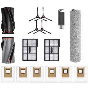 Imagem de YYDSLEE Peças de reposição para Eufy E25 Omni / E28 Omni Robot Aspirador Acessórios, 1 escova rolante, 1 esfregão de rolo, 2 filtros, 4 escovas laterais, 6 sacos de poeira