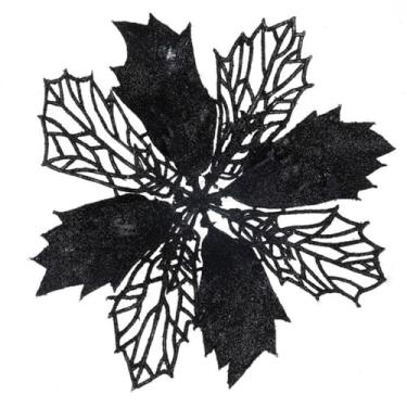 Imagem de Enfeite de árvore de Natal, vazado, criativo, multicolorido, artificial, vazado, elegante, árvore de Natal romântica (G, preto)