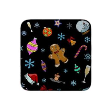 Imagem de Ladrilho Decorativo de Cerâmica Estampa Natalina Preto Colorido