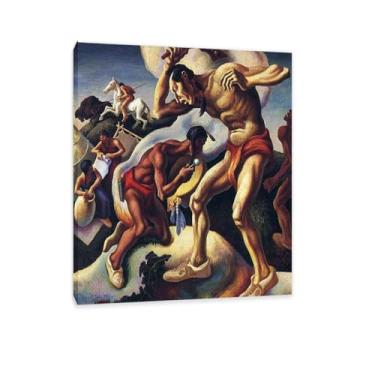 Imagem de Thomas Hart Benton Pinturas Arte de Parede Artes Indianas Reproduções de Arte Clássica Thomas Hart Benton Pôster em Tela para Sala de Estar Decoração de Parede de Casa 85 x 70 cm (83.8x68.6 cm