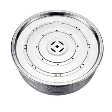 Imagem de Bandeja de chá de aço inoxidável, multifuncional, de aço inoxidável, redonda, bandeja coletora de mesa, fácil de transportar e limpar, adequada para decorações de bandeja de chá chinesa, bebidas