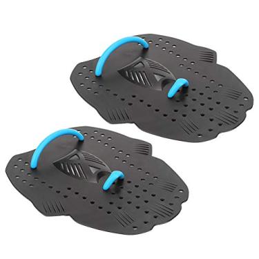 Imagem de KIMISS Remo de Mão de Natação para Adultos e - Auxílio de Treinamento Universal para Esportes Aquáticos Com Vários Furos de Desvio para Maior Força No Antebraço e Nos Ombros (palmeira d'água)